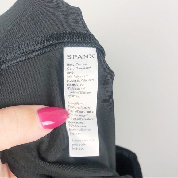 SPANX | Black Velvet Leggings High Waist Full Length Women’s Size Medium NWOT - Picture 9 of 9